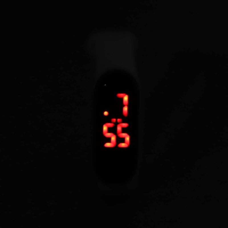 woobles Mini Children Electronic Watch Red LED Simple Student Sports Electronic Watch with Silicone Watch Band(Red) - Image 4